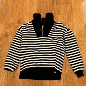 Loft striped collared half zip soft sweater